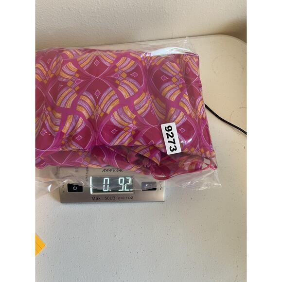 Impressions Jumpsuit Women's Small Pink Geometric Halter Backless Wide Leg - Picture 12 of 12